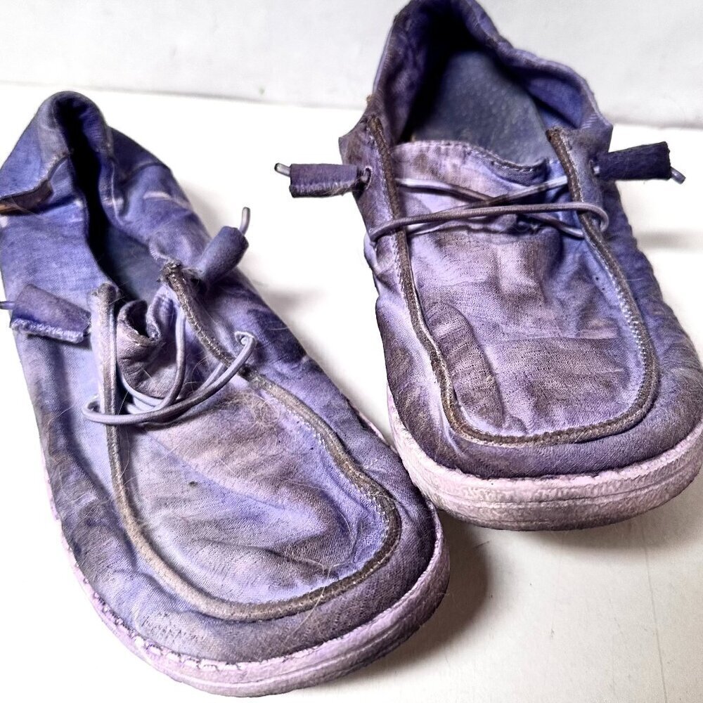 hey dude shoes womens 8 Purple EUC Newly Tie Dyed Lavender tied Dye Handmade